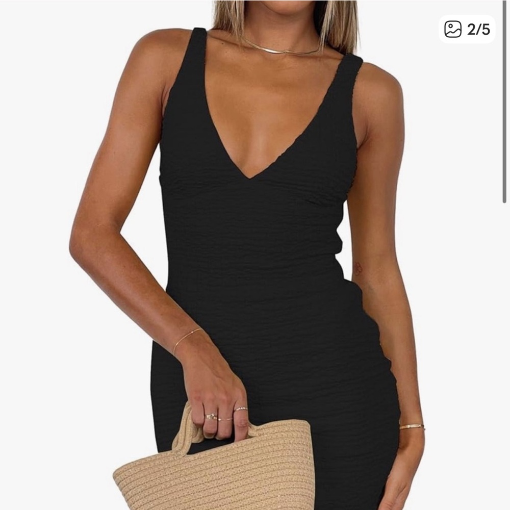Hello Molly Black Mini Bodycon Tank Dress